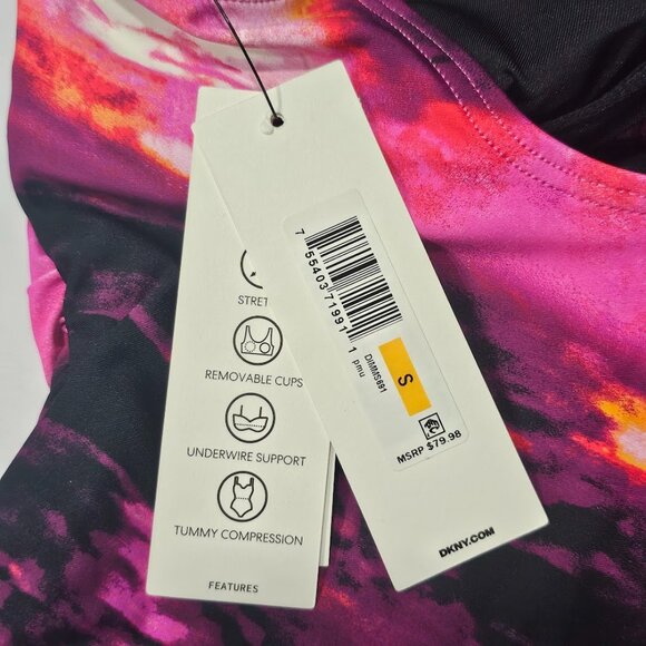 Dkny Ruffle Neck One-Piece Swimsuit - Picture 9 of 9